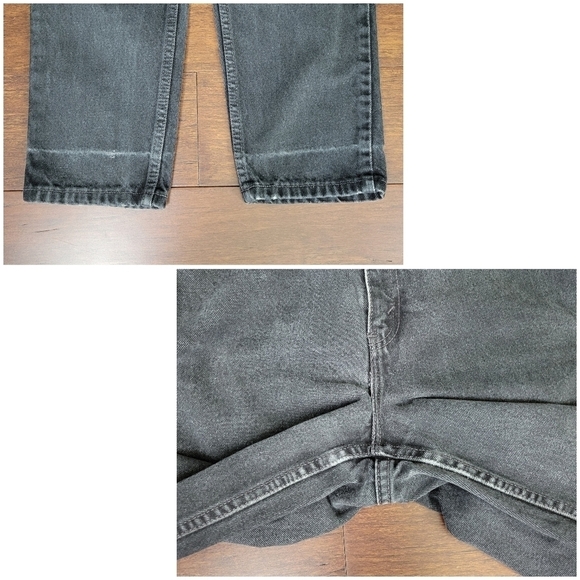 Levi's 521 Vtg 90s Tapered High Waist Rigid Denim Jeans 8 Short Black 26x28 - Picture 12 of 13
